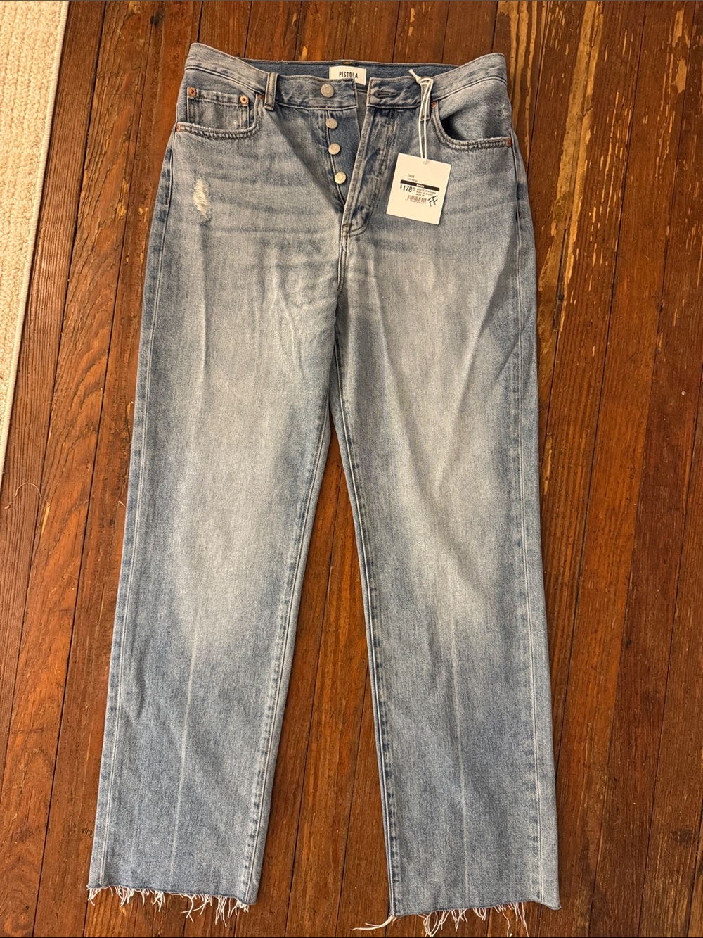 pistola Light Wash Cassie super High-Rise Straight Leg Jeans